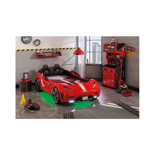 Cama coche infantil  gte 100x190 rojo