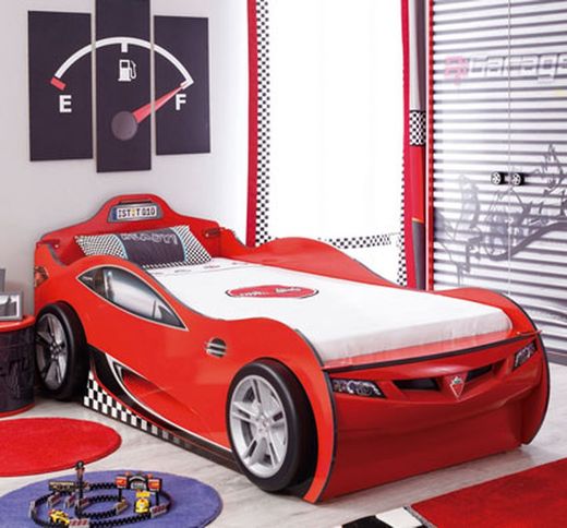 Cama coche nido infantil  Coupe roja