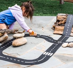 Carretera de coches flexible forma puzzle