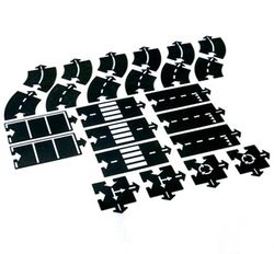 Carretera de coches flexible forma puzzle