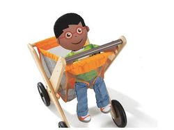 Carrito de supermercado de madera