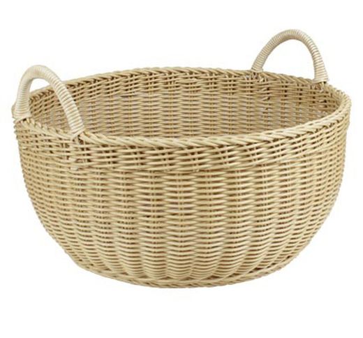 Cesto polyratan redondo con asas ø42 x 19cm
