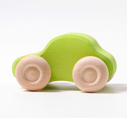 Coches de madera arco iris