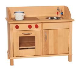 Cocina infantil de juego madera natural