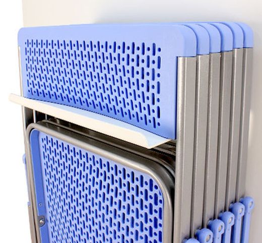 Conjunto de 6 Sillas Plegable PLIS y soporte de pared