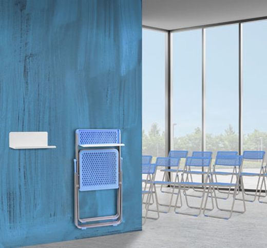 Conjunto de 6 Sillas Plegable PLIS y soporte de pared