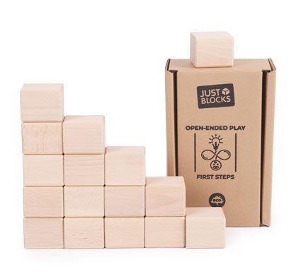 Construcción bloques de madera just blocks 16 piezas