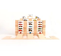 Construcción bloques de madera just blocks 160 piezas