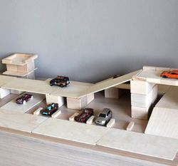 Construcción bloques de madera just blocks 68 piezas