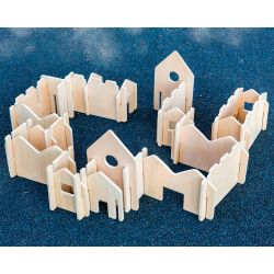 Construcción las casas de madera natural