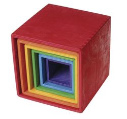 Cubos apilables grandes arco iris