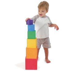 Cubos apilables grandes arco iris