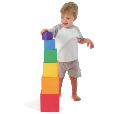 Cubos apilables grandes arco iris