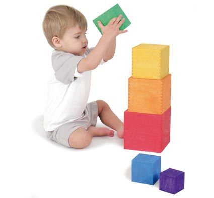 Cubos apilables grandes arco iris