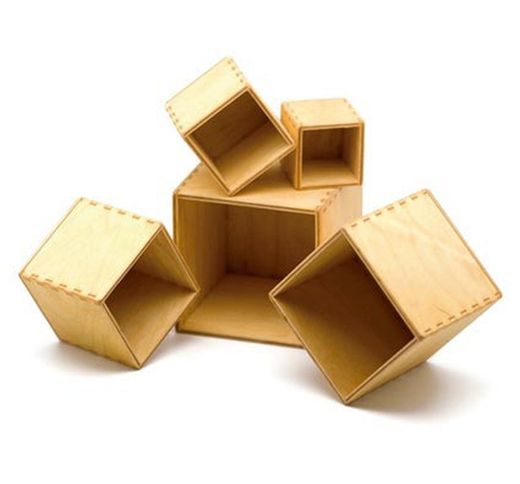 Cubos apilables grandes natural