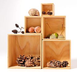 Cubos apilables grandes natural
