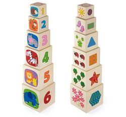 Cubos de aprendizaje apilables madera