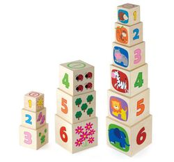 Cubos de aprendizaje apilables madera