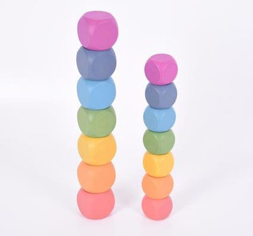 Cubos de madera arcoíris