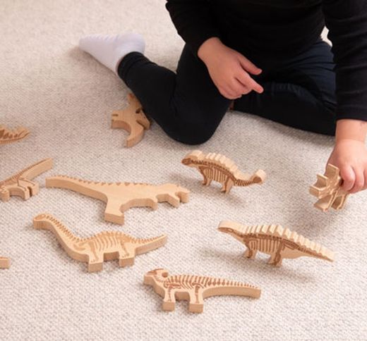 Dinosaurios bloques de madera