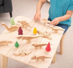 Dinosaurios bloques de madera