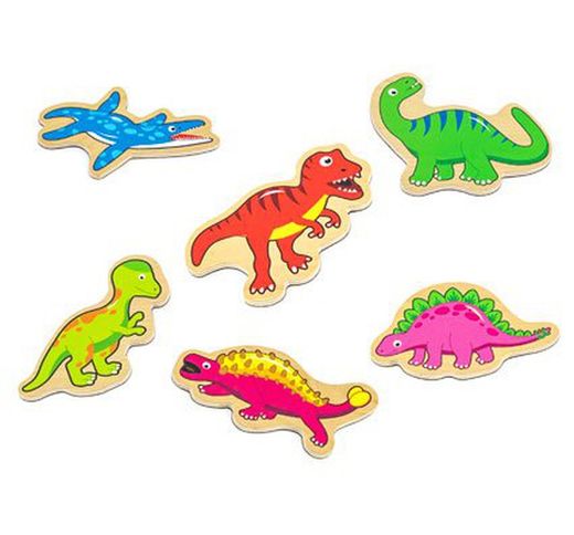 Dinosaurios magnéticos de madera