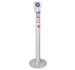 Dispensador de pie con pedal para gel hidroalcohólico + 1 botella de gel 500ml incluido - Blanco