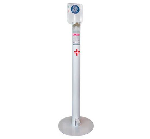Dispensador de pie con pedal para gel hidroalcohólico + 1 botella de gel 500ml incluido - Blanco