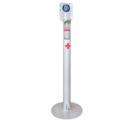 Dispensador de pie con pedal para gel hidroalcohólico + 1 botella de gel 500ml incluido - Blanco