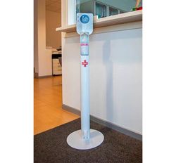 Dispensador de pie con pedal para gel hidroalcohólico + 1 botella de gel 500ml incluido - Blanco