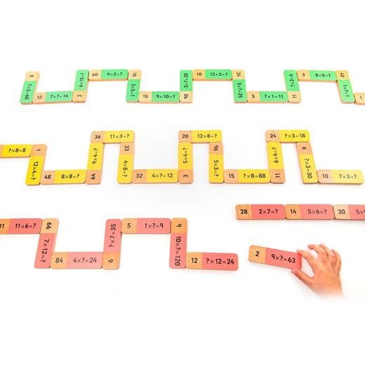 Dominó de multiplicación de madera
