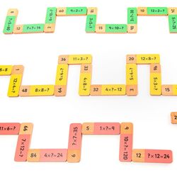 Dominó de multiplicación de madera