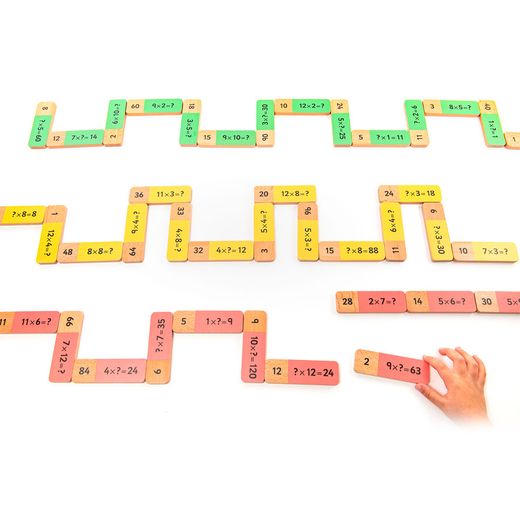 Dominó de multiplicación de madera