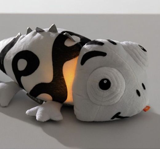 Peluche sensorial luminoso y sonoro Camaleón