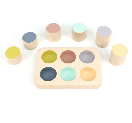 Encaje bloques tamaños y colores pastel