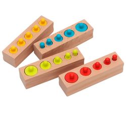 Encaje juegos cilindros de madera clasificamos tamaños