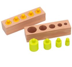 Encaje juegos cilindros de madera clasificamos tamaños