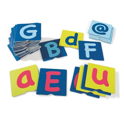 Fichas táctiles sobre las letras y los signos de puntuación
