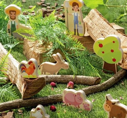 Figuritas de madera la granja