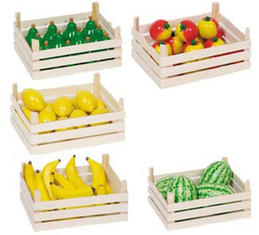 Frutas de madera infantil surtido de 4 cajas