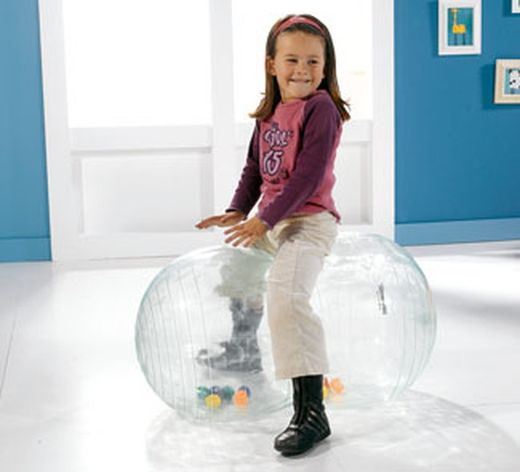 Globo roll transparente con bolas de colores