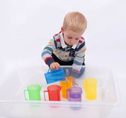 Jarras trasludidas apilables el arcoíris