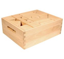 Juego de construcción infantil de madera natural