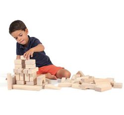 Juego de construcción infantil de madera natural