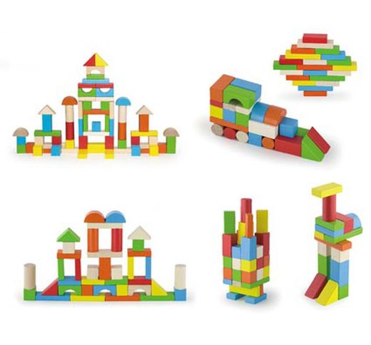 Juego de construcción madera los colores