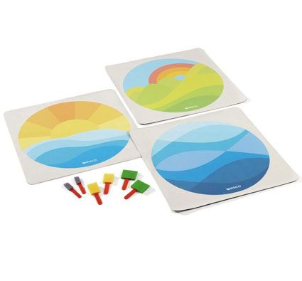 Kit de 3 tapices aquakid con 6 pinceles