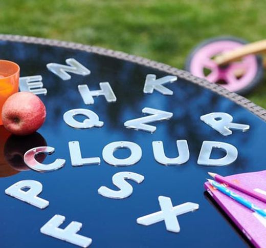 Letras mayúsculas espejo de doble cara