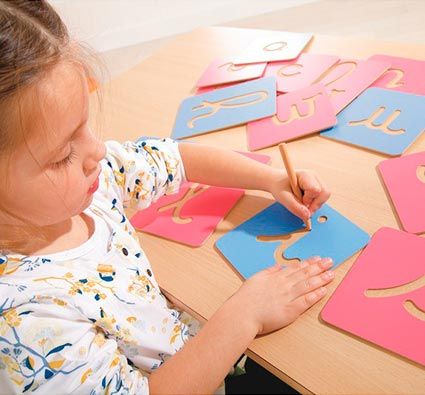 Letras pedagógicas montessori cursivas