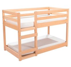 Litera alta de madera maciza con colchones  impermeables