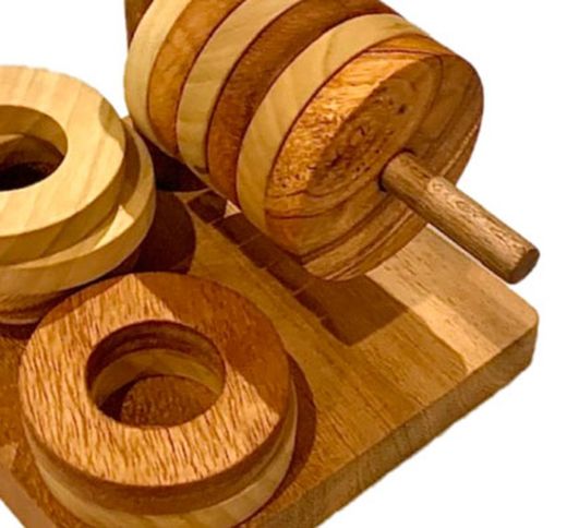 Los anillos insertables horizontal madera natural